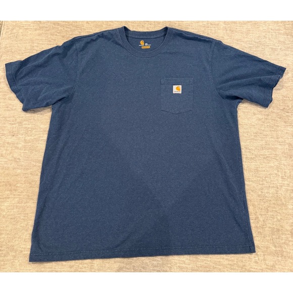 Carhartt Workwear‎ Pocket T-Shirt Original Fit Tee Blue 2XL - Picture 1 of 7